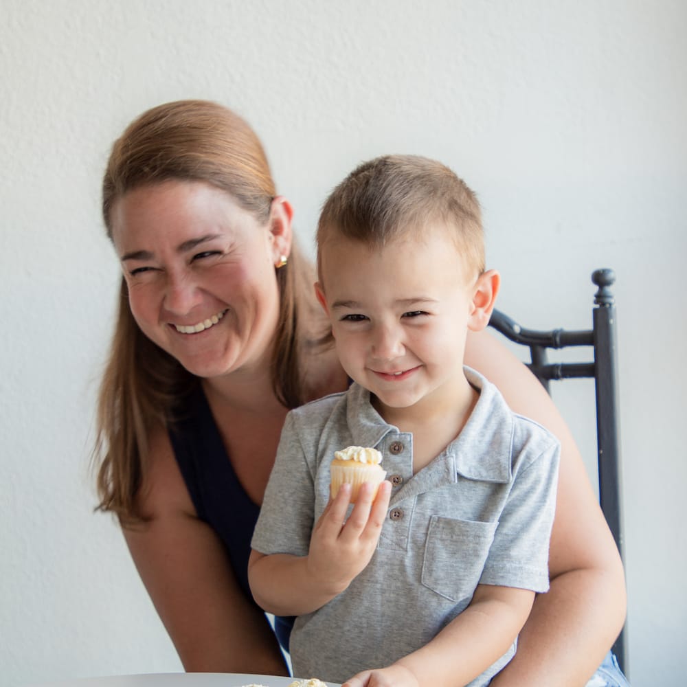 A Happy Woman with A Delicious Cupcake